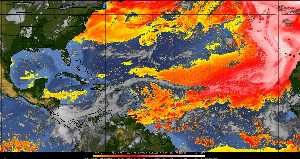 Météo tropicale : Air sec et densité de poussière dans l'air.