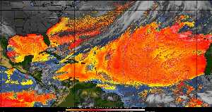 Météo tropicale : Air sec et densité de poussière dans l'air.