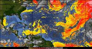 Météo tropicale : Air sec et densité de poussière dans l'air.