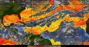 Météo tropicale : Air sec et densité de poussière dans l'air.