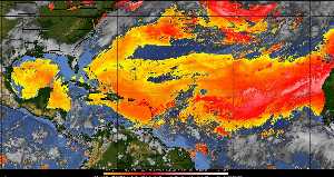 Météo tropicale : Air sec et densité de poussière dans l'air.
