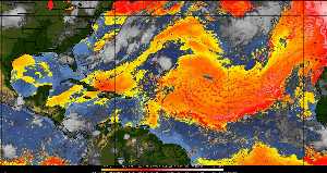Météo tropicale : Air sec et densité de poussière dans l'air.