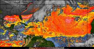 Météo tropicale : Air sec et densité de poussière dans l'air.