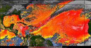 Météo tropicale : Air sec et densité de poussière dans l'air.