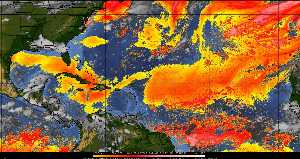 Météo tropicale : Air sec et densité de poussière dans l'air.