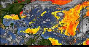 Météo tropicale : Air sec et densité de poussière dans l'air.