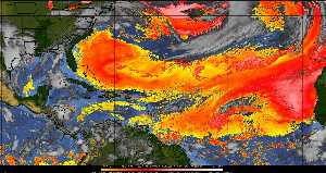 Météo tropicale : Air sec et densité de poussière dans l'air.