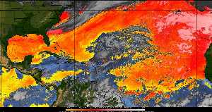 Météo tropicale : Air sec et densité de poussière dans l'air.