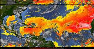 Météo tropicale : Air sec et densité de poussière dans l'air.