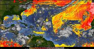 Météo tropicale : Air sec et densité de poussière dans l'air.