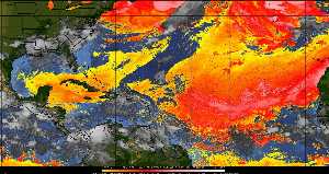 Météo tropicale : Air sec et densité de poussière dans l'air.