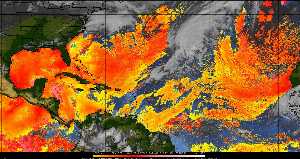 Météo tropicale : Air sec et densité de poussière dans l'air.