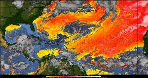Météo tropicale : Air sec et densité de poussière dans l'air.