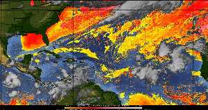 Météo tropicale : Air sec et densité de poussière dans l'air.