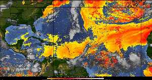 Météo tropicale : Air sec et densité de poussière dans l'air.