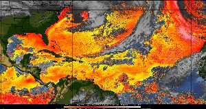 Météo tropicale : Air sec et densité de poussière dans l'air.