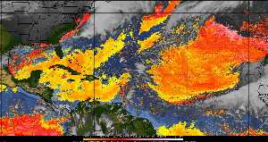 Météo tropicale : Air sec et densité de poussière dans l'air.
