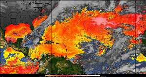 Météo tropicale : Air sec et densité de poussière dans l'air.