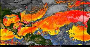 Météo tropicale : Air sec et densité de poussière dans l'air.