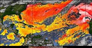 Météo tropicale : Air sec et densité de poussière dans l'air.
