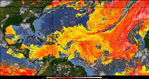 Météo tropicale : Air sec et densité de poussière dans l'air.