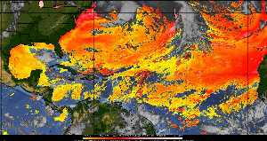 Météo tropicale : Air sec et densité de poussière dans l'air.