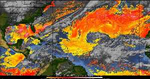 Météo tropicale : Air sec et densité de poussière dans l'air.