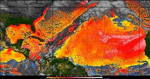 Météo tropicale : Air sec et densité de poussière dans l'air.