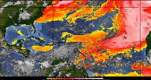 Météo tropicale : Air sec et densité de poussière dans l'air.