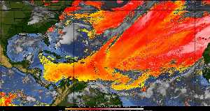 Météo tropicale : Air sec et densité de poussière dans l'air.