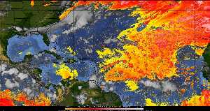 Météo tropicale : Air sec et densité de poussière dans l'air.
