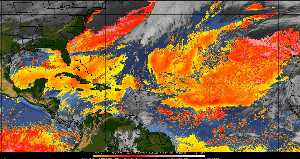 Météo tropicale : Air sec et densité de poussière dans l'air.