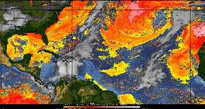 Météo tropicale : Air sec et densité de poussière dans l'air.