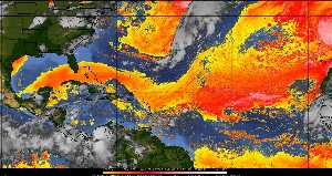 Météo tropicale : Air sec et densité de poussière dans l'air.