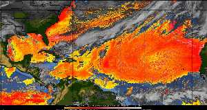 Météo tropicale : Air sec et densité de poussière dans l'air.