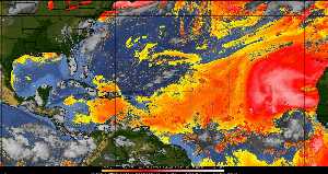 Météo tropicale : Air sec et densité de poussière dans l'air.