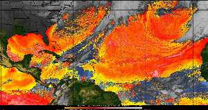Météo tropicale : Air sec et densité de poussière dans l'air.