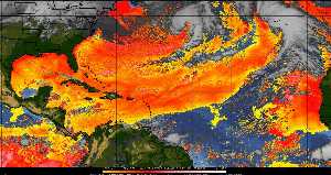 Météo tropicale : Air sec et densité de poussière dans l'air.