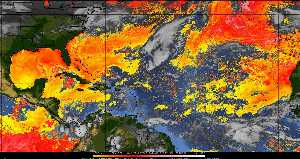 Météo tropicale : Air sec et densité de poussière dans l'air.