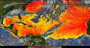 Météo tropicale : Air sec et densité de poussière dans l'air.