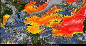 Météo tropicale : Air sec et densité de poussière dans l'air.