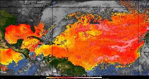Météo tropicale : Air sec et densité de poussière dans l'air.