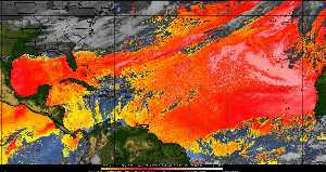 Météo tropicale : Air sec et densité de poussière dans l'air.