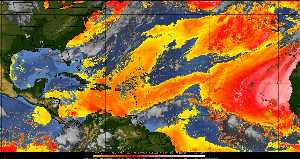 Météo tropicale : Air sec et densité de poussière dans l'air.