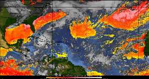Météo tropicale : Air sec et densité de poussière dans l'air.