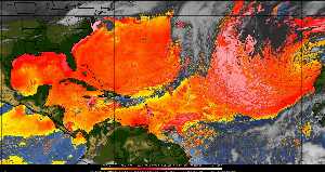 Météo tropicale : Air sec et densité de poussière dans l'air.