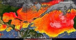 Météo tropicale : Air sec et densité de poussière dans l'air.