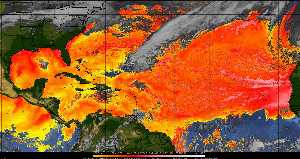 Météo tropicale : Air sec et densité de poussière dans l'air.