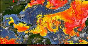 Météo tropicale : Air sec et densité de poussière dans l'air.