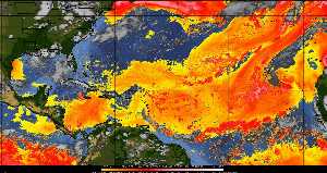 Météo tropicale : Air sec et densité de poussière dans l'air.